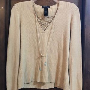 Kenneth Cole Light Weight Tan Sweater Size Med